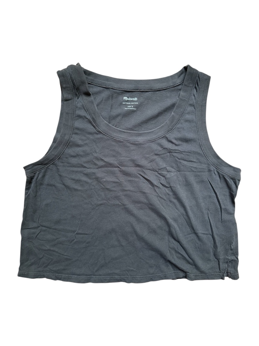 Madewell Charcoal Scoop Neck Cropped Tank